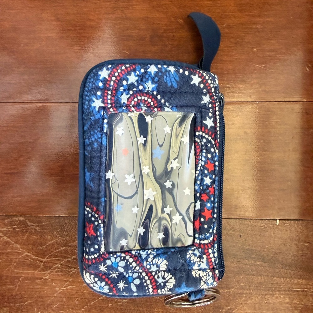 Quilted Navy Floral Stars Coin Purse- Vera Bradley - Picture 5 of 7